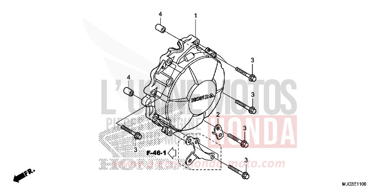 GENERATOR COVER for CBR600RR ABS VIBRANT ORANGE (YR250) from 2013